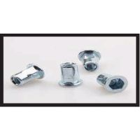 Half Hex Flat Head Insert Nuts – Compression Well Nuts for Panel and Sheet Metal Fixing – Rubber Expansion Body, Zinc Plated Nut, M5-M10, Countersunk Design for Secure Sealed Joints in Wet Environments